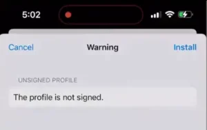 Null's Brawl iOS IPA 8 Warnung bei nicht signiertem Profil