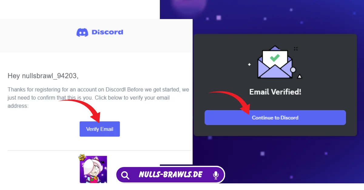 Nulls Brawl Discord Server einladen Link 4 E-Mail erfolgreich verifiziert